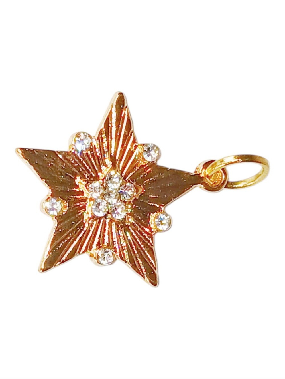 Gold Caribiner Pendant Necklace Star Stud Earrings Mod 60s Astro Core Y2k Core - Picture 12 of 16